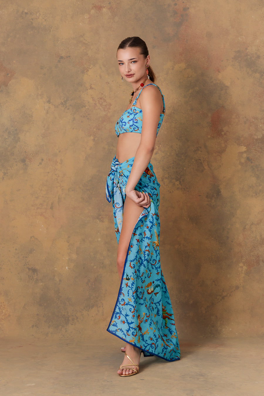 Pareo para mujer turquesa delphos
