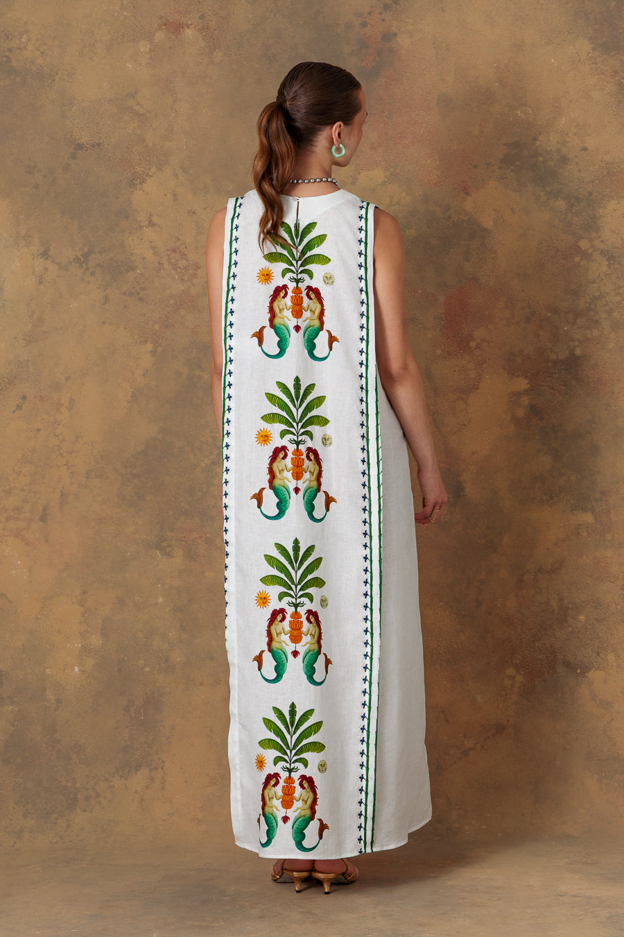 Women's dress linen amanzi white