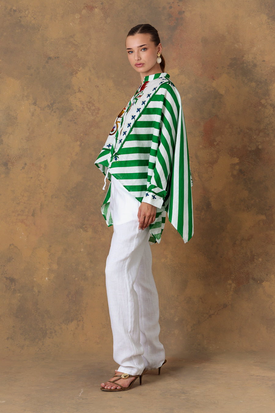 Women's blouse spina striped green