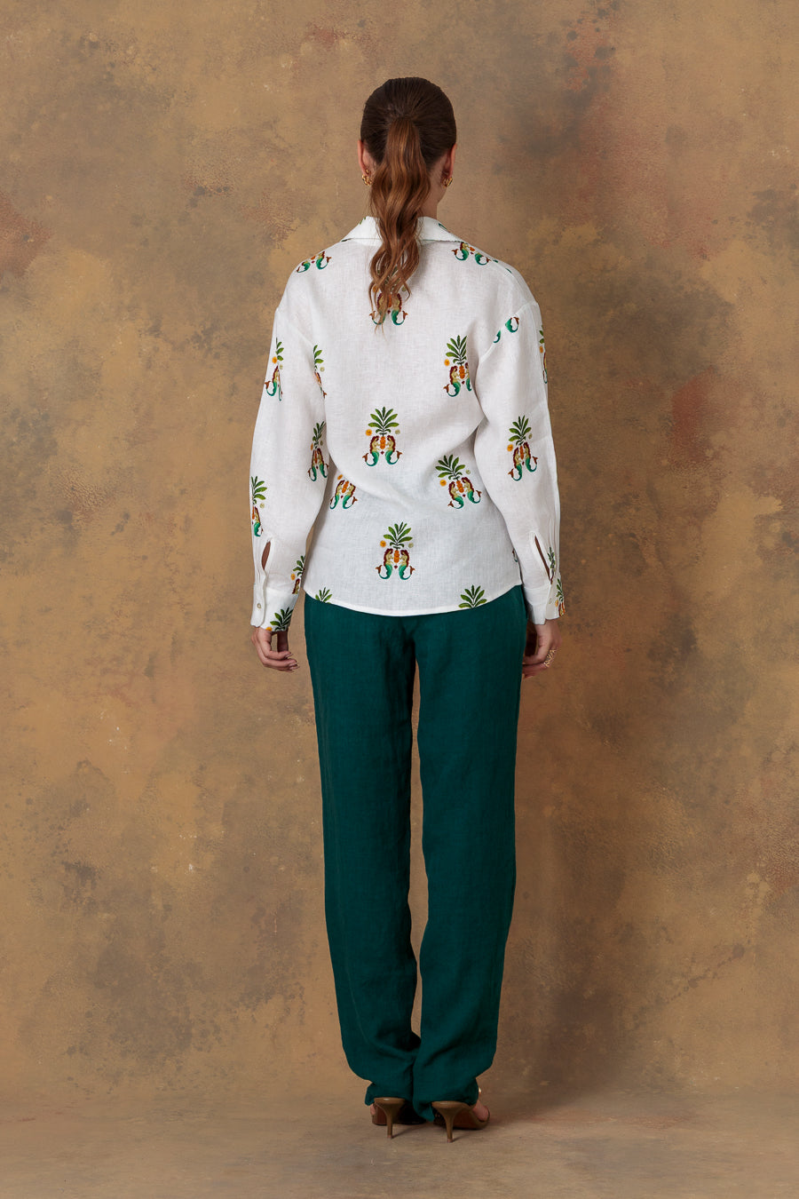 Camisa de lino blanca para mujer nerida