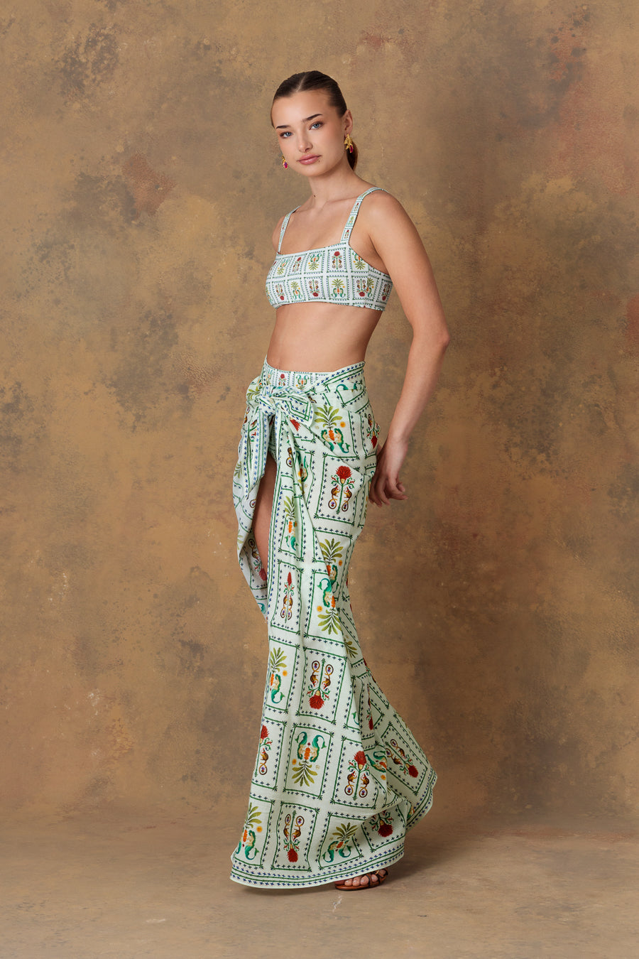 Women's pareo cotton silvan light green