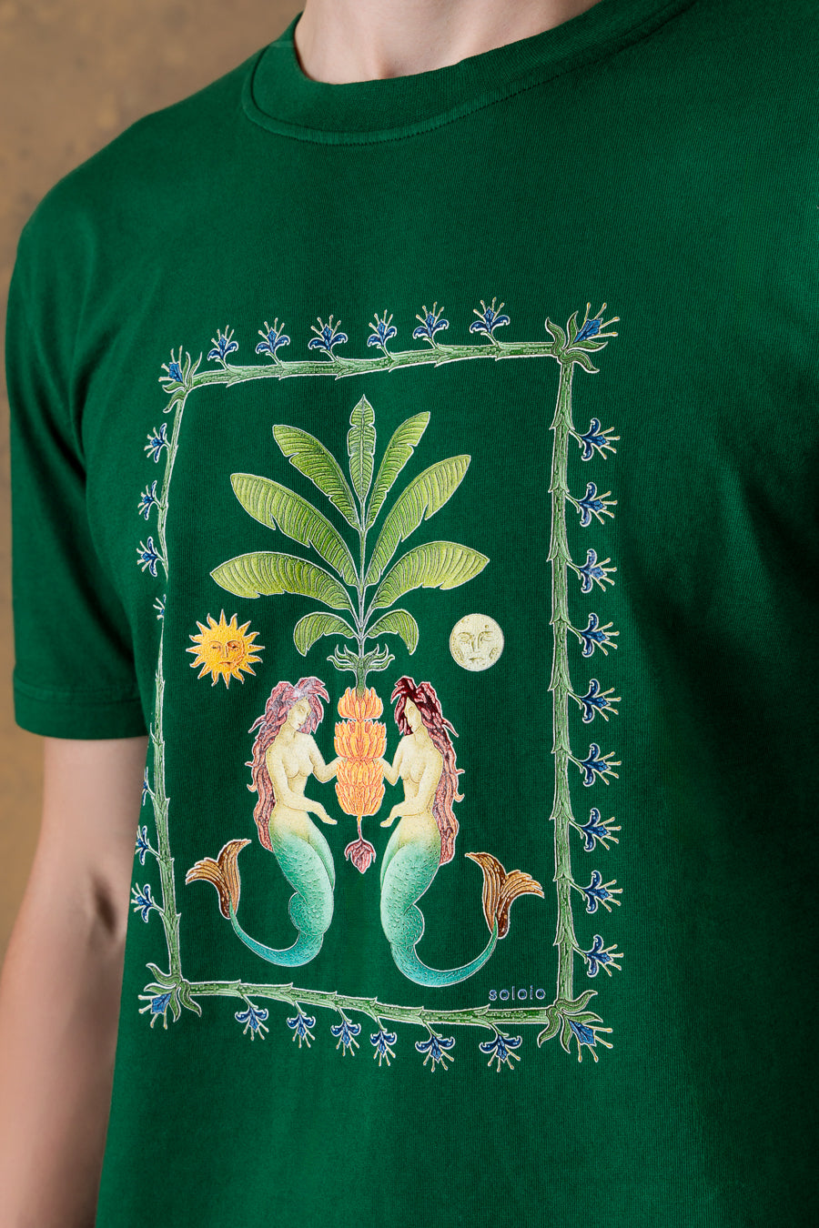 Camiseta de algodón marea verde para hombre