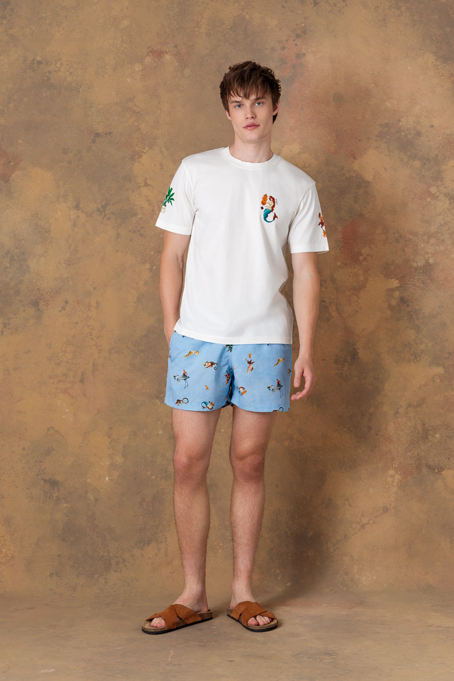 camiseta de algodón blanca para hombre panteon