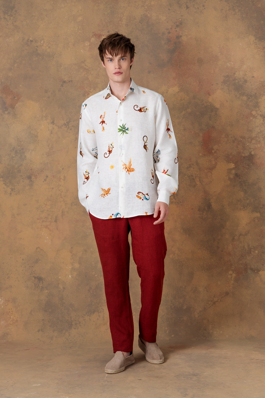 Camisa de lino para hombre panteon blanca