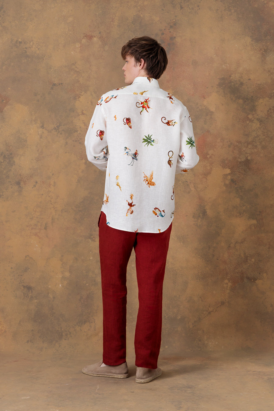Camisa de lino para hombre panteon blanca
