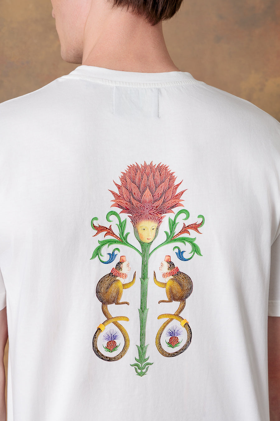 camiseta de algodón blanca para hombre satyr