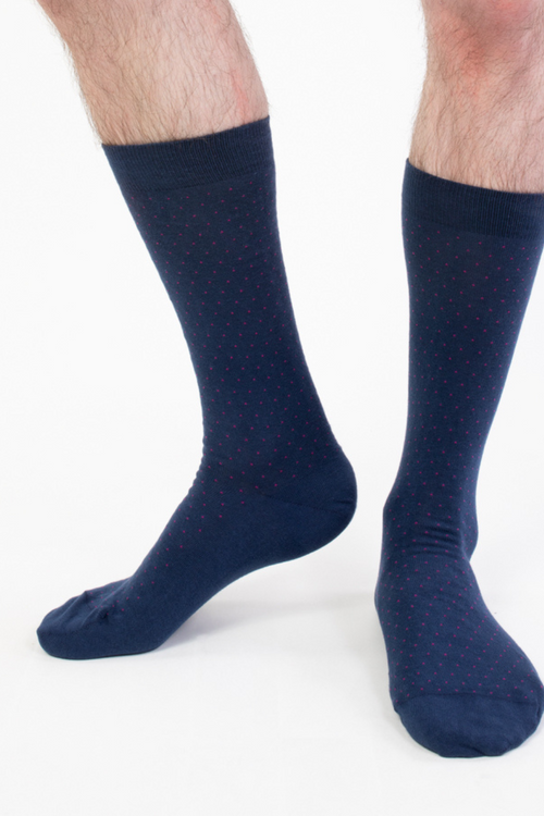 dotted sock navy