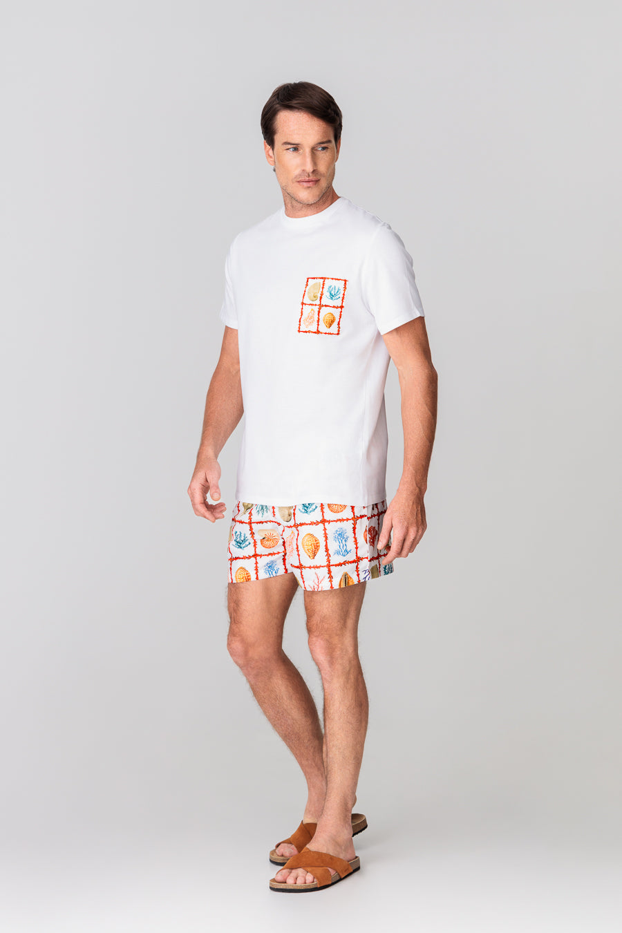 men’s cotton t-shirt pocket aronnax white
