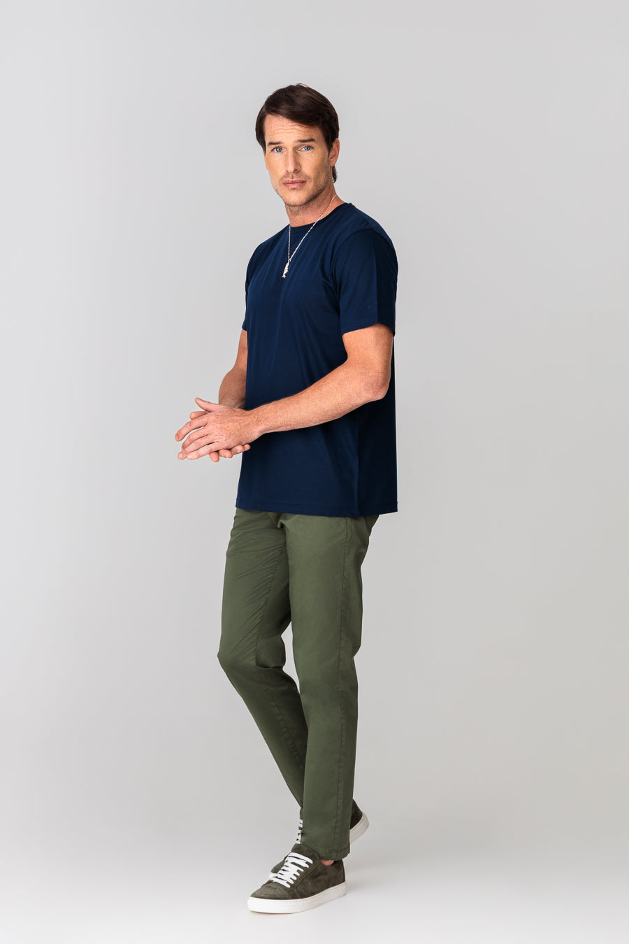 men’s cotton t-shirt navy basic