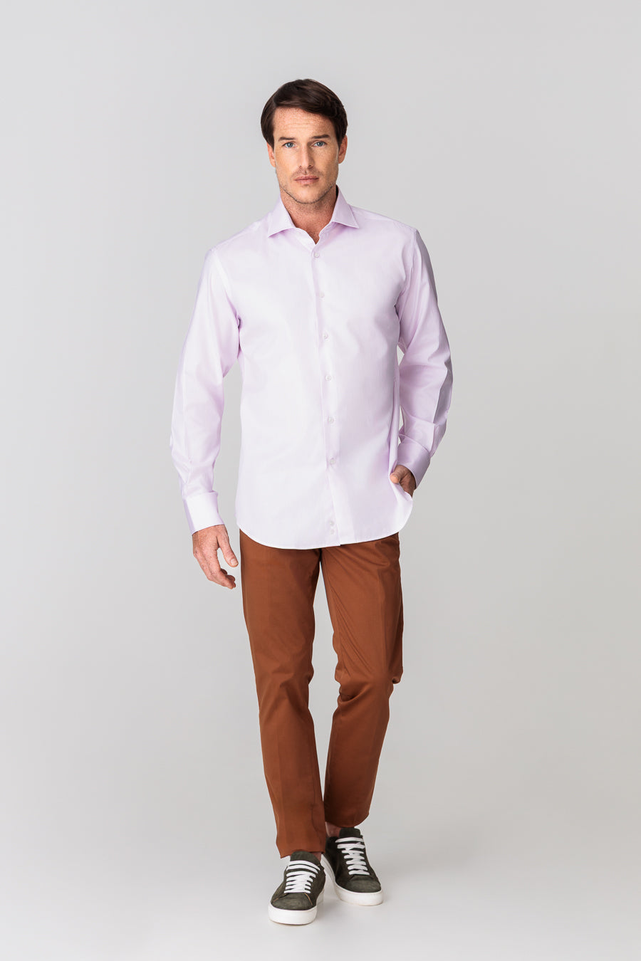 men’s cotton shirt lilac