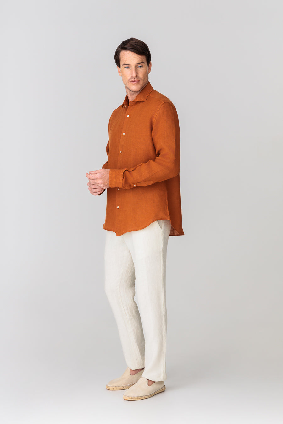 men’s linen shirt honey basic