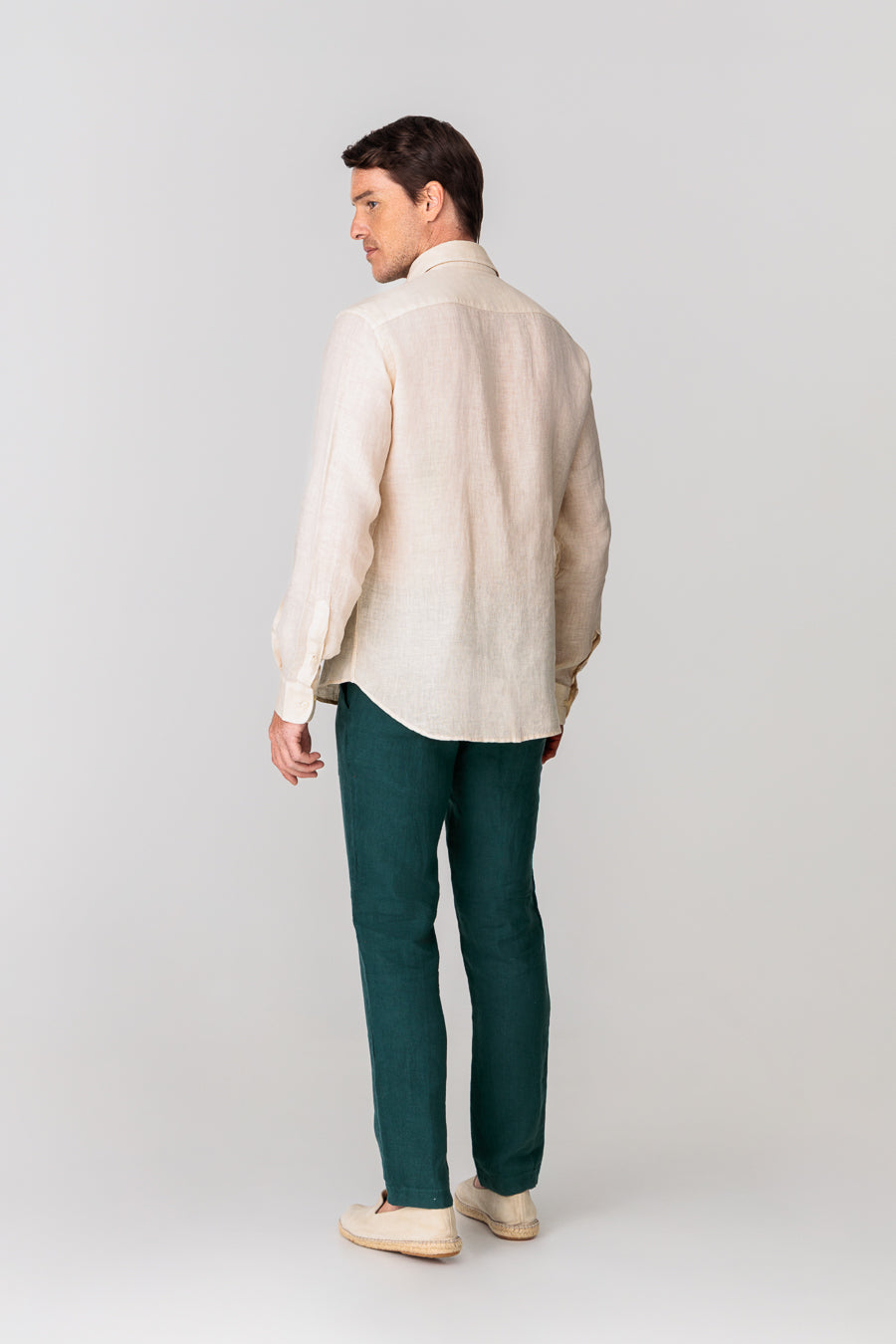 men’s linen shirt beige basic