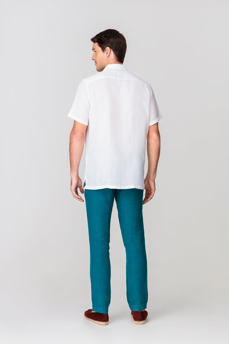 men’s linen shirt bowling white mc