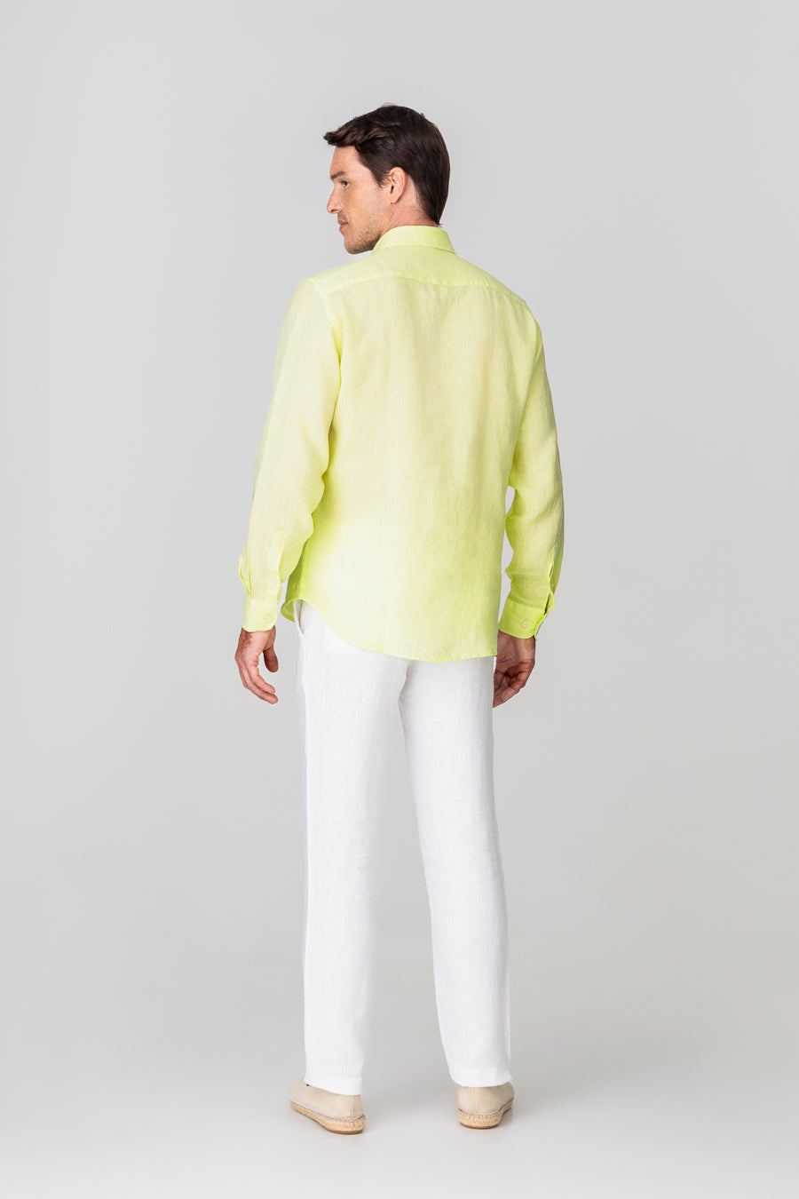 men’s linen shirt lime