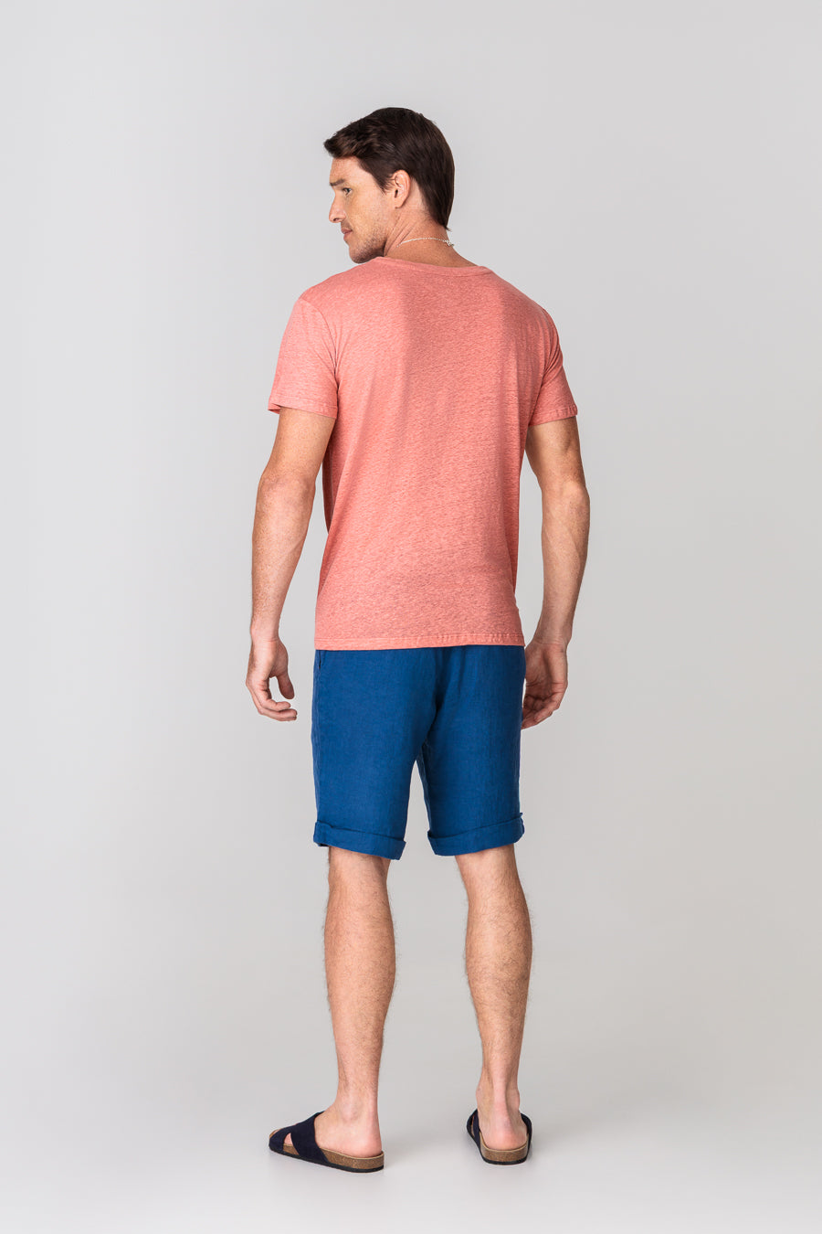 men’s linen t-shirt red