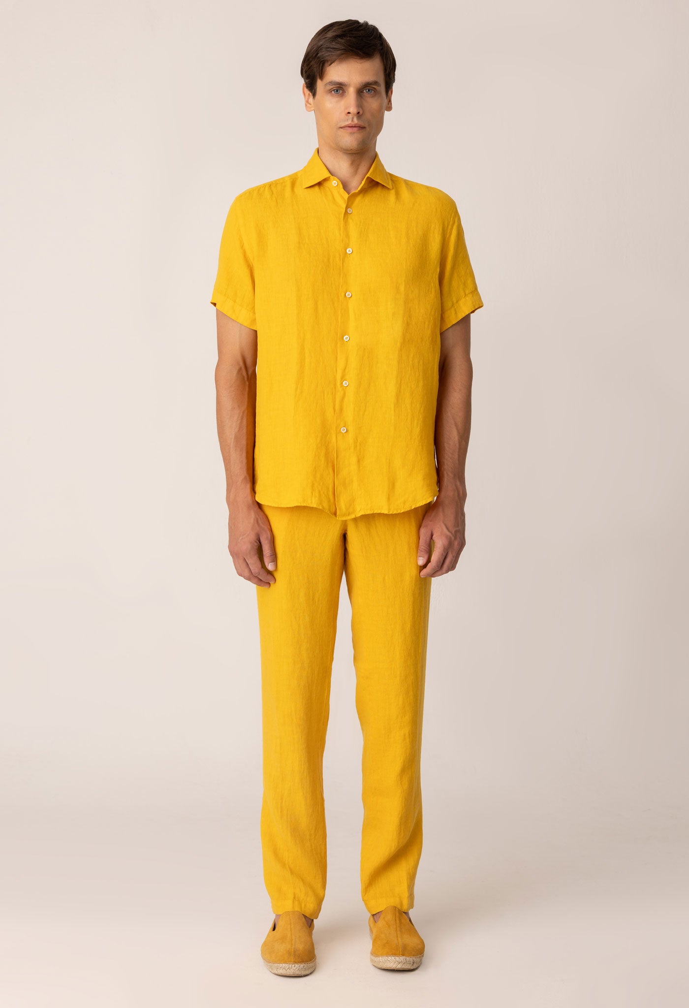 camisa de lino básica amarillo fruit mc