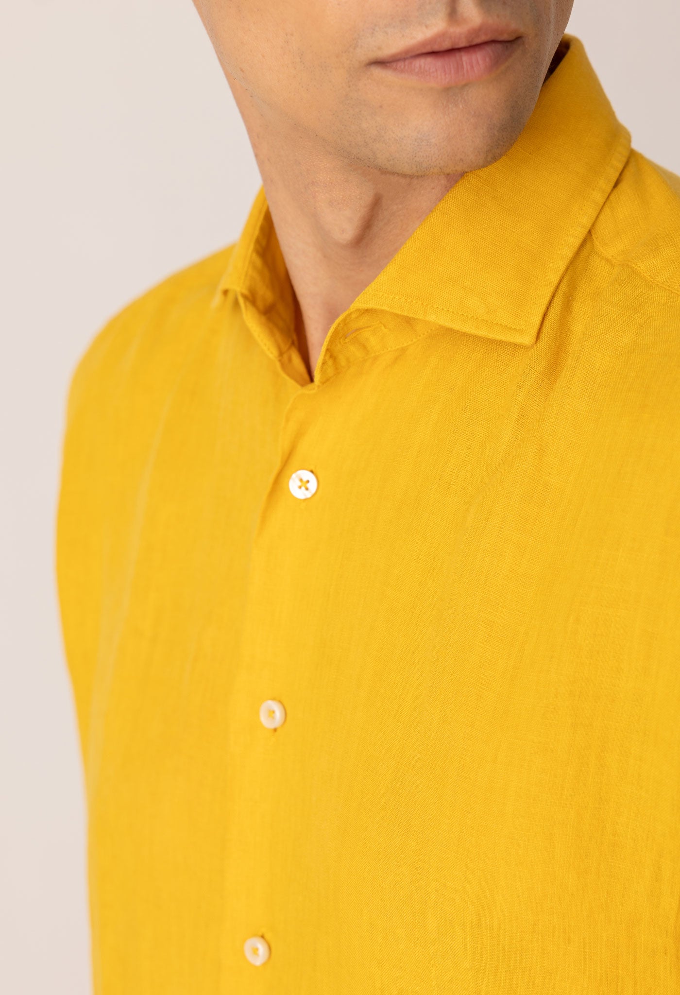 camisa de lino básica amarillo fruit mc