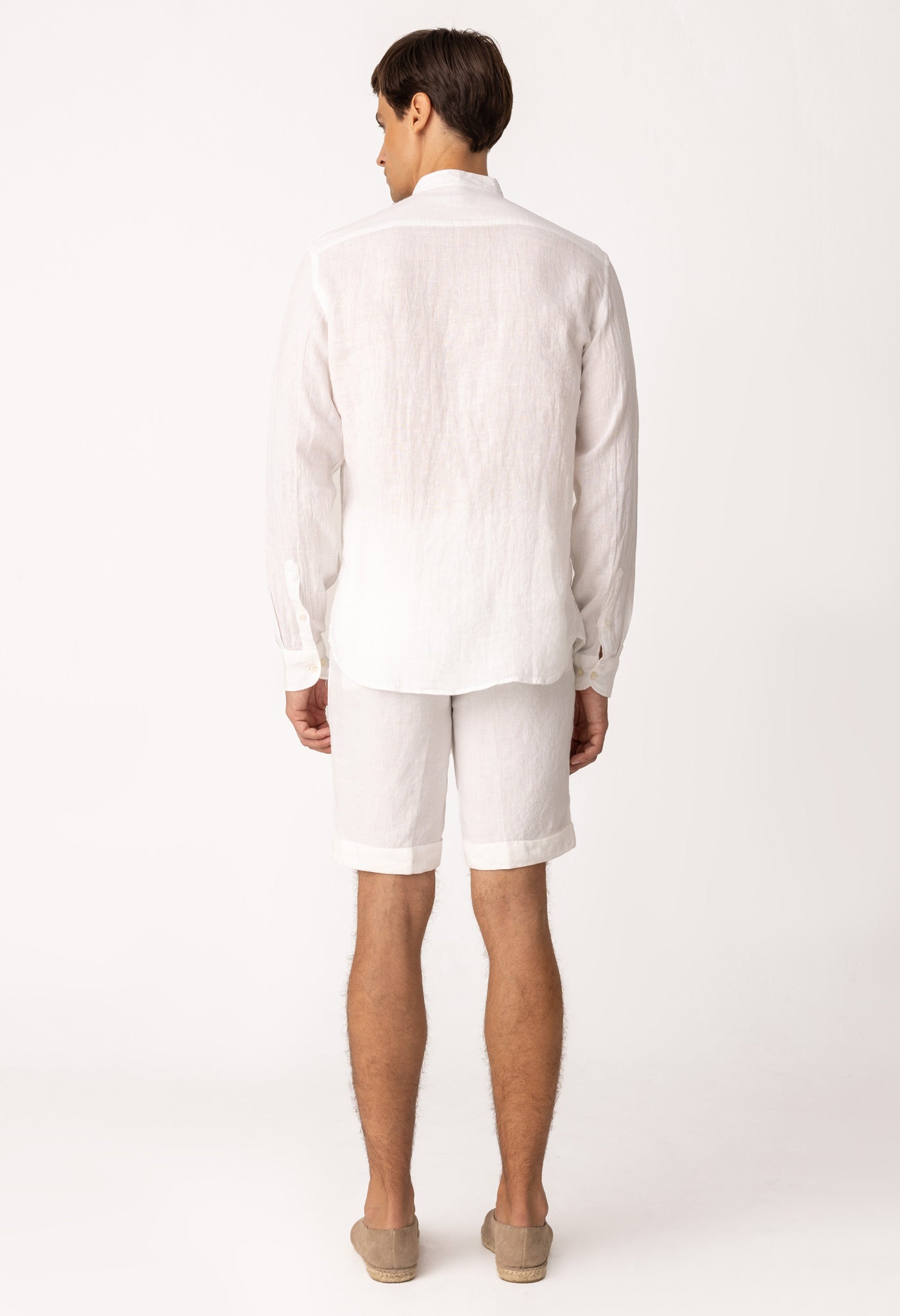 camisa de lino básica mao blanca mc
