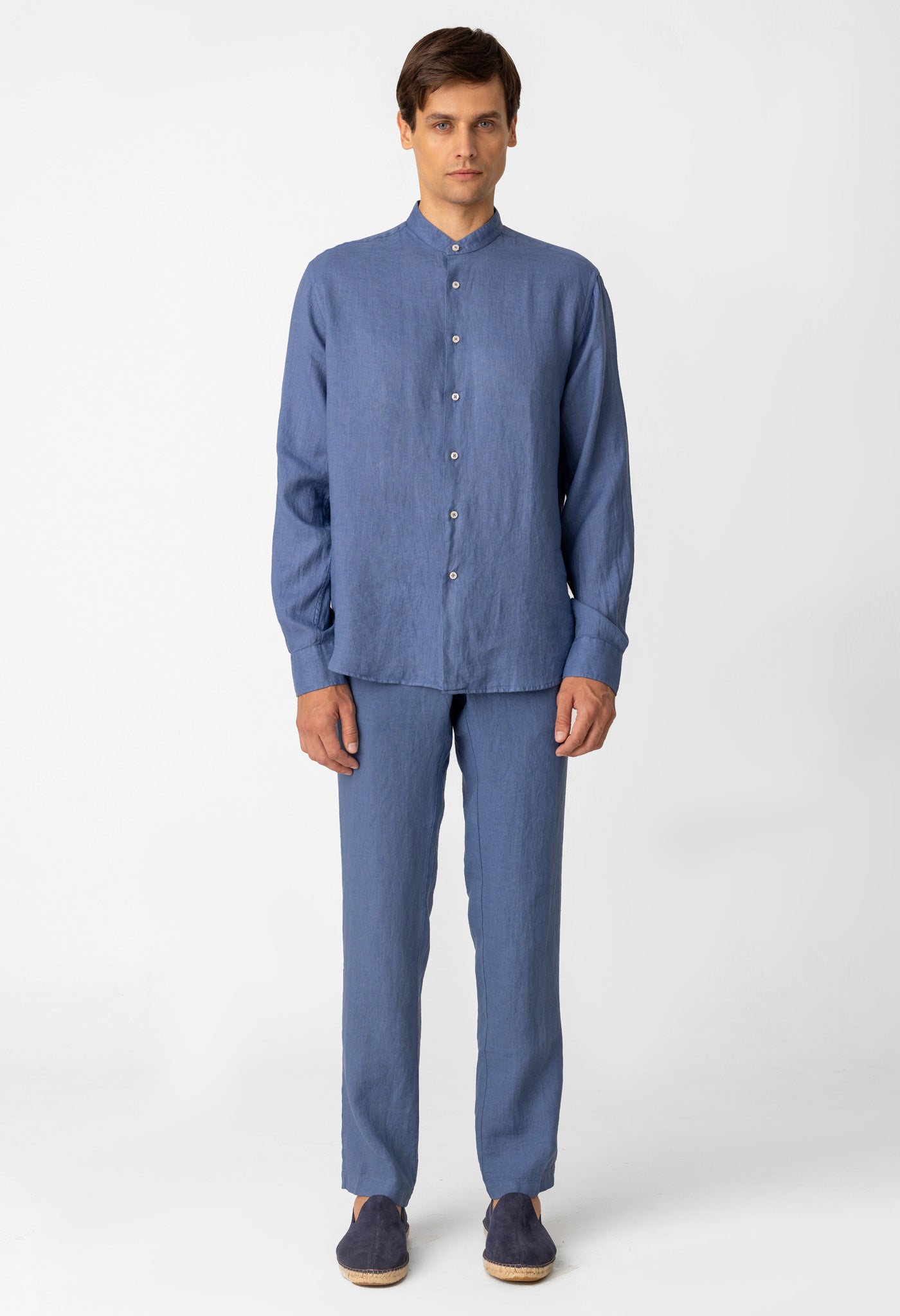basic linen shirt mao jeans