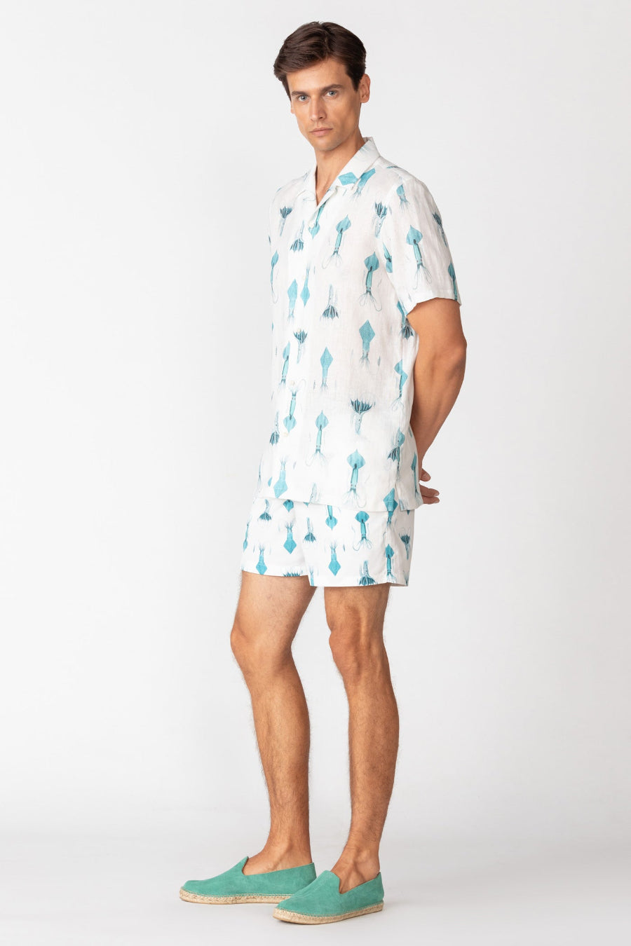 camisa lino para hombre egret