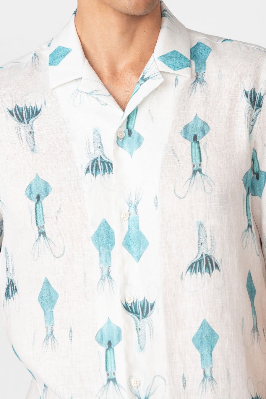 camisa lino para hombre egret