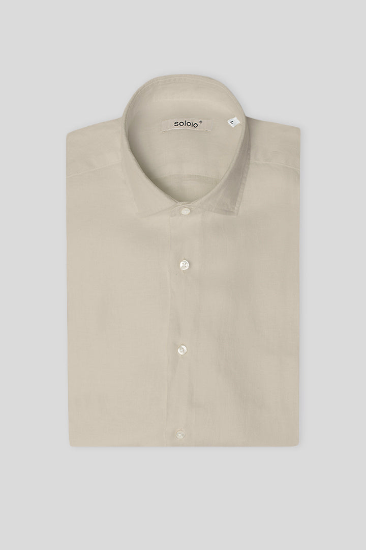 Camisa de lino para hombre beige
