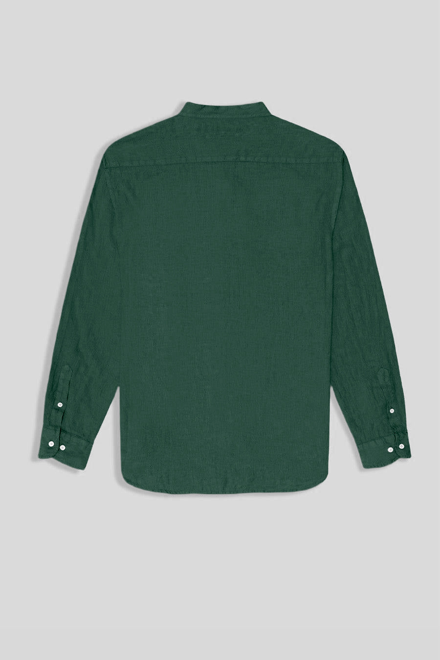 Men's linen shirt mao dark green