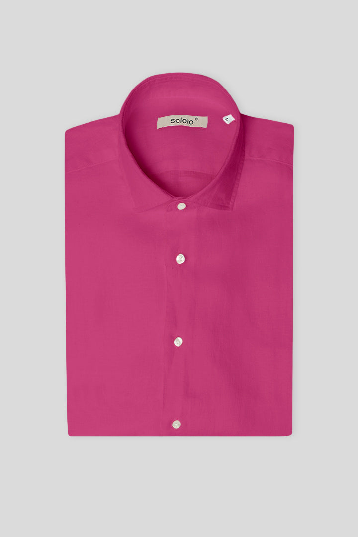 Camisa de lino para hombre fuchsia