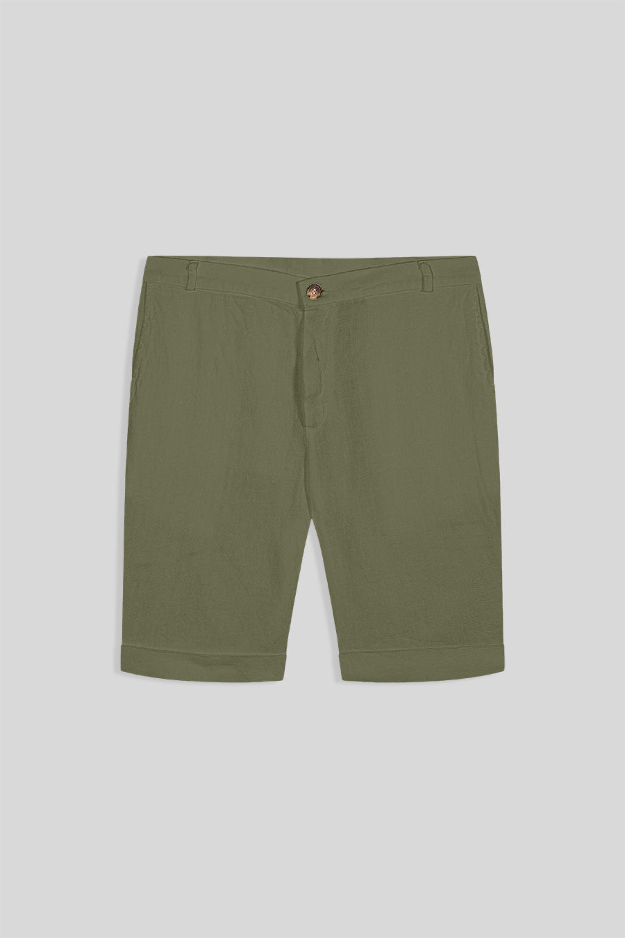 Bermuda de lino para hombre verde