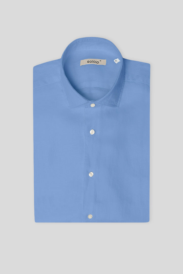 Camisa de lino para hombre vista azul