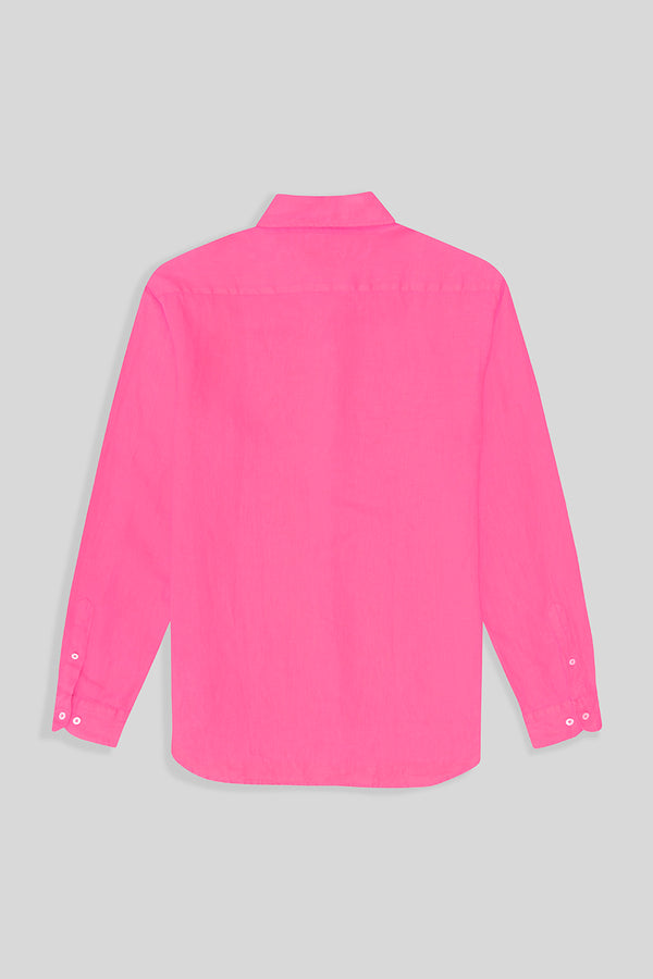 basic linen shirt bright pink