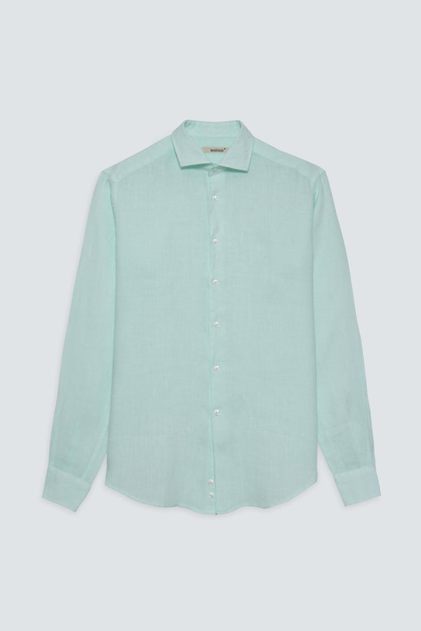 basic linen shirt light turquoise