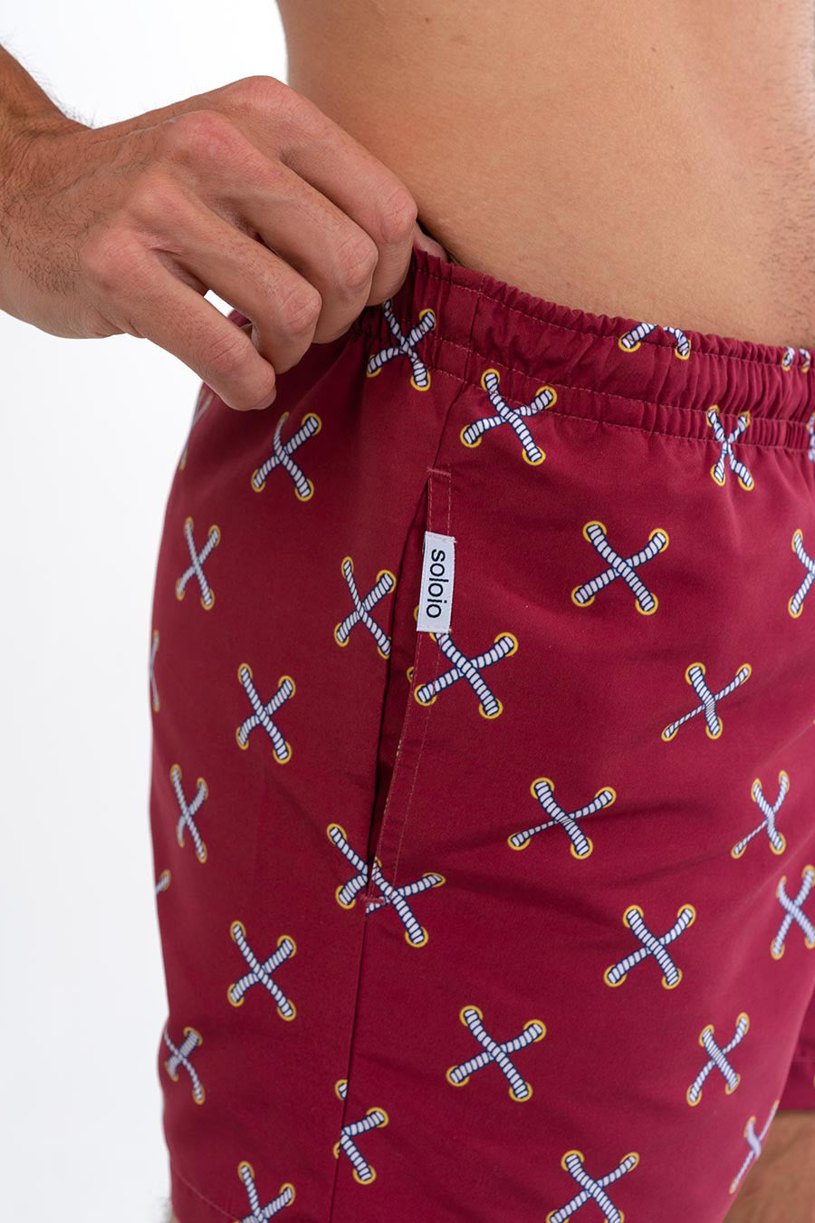 traje de baño cuerdas burdeos
