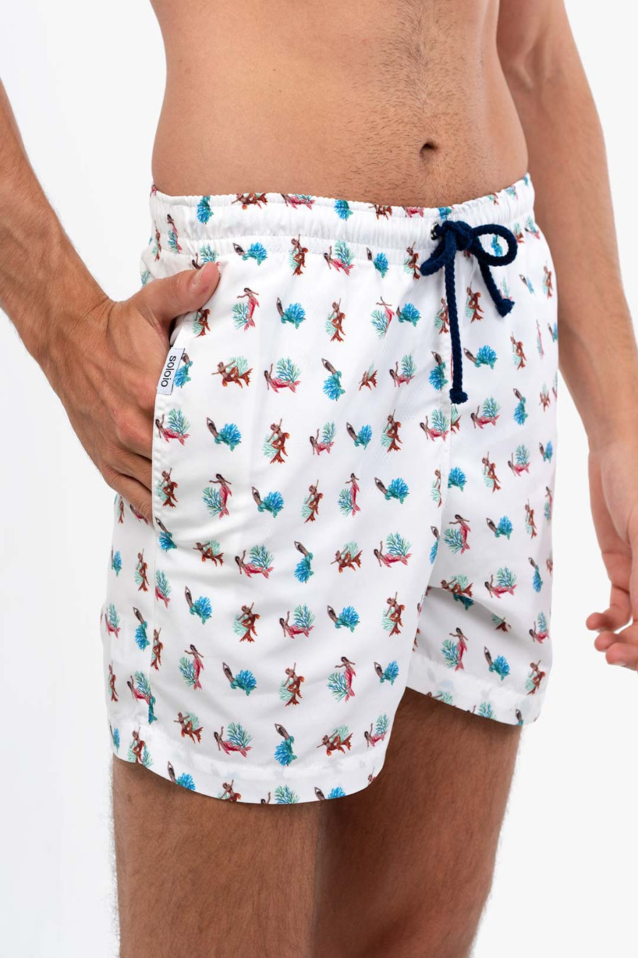 traje de baño sirena blanco