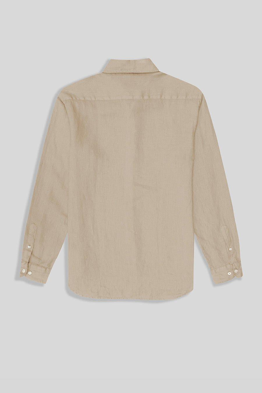 basic linen shirt beige - soloio
