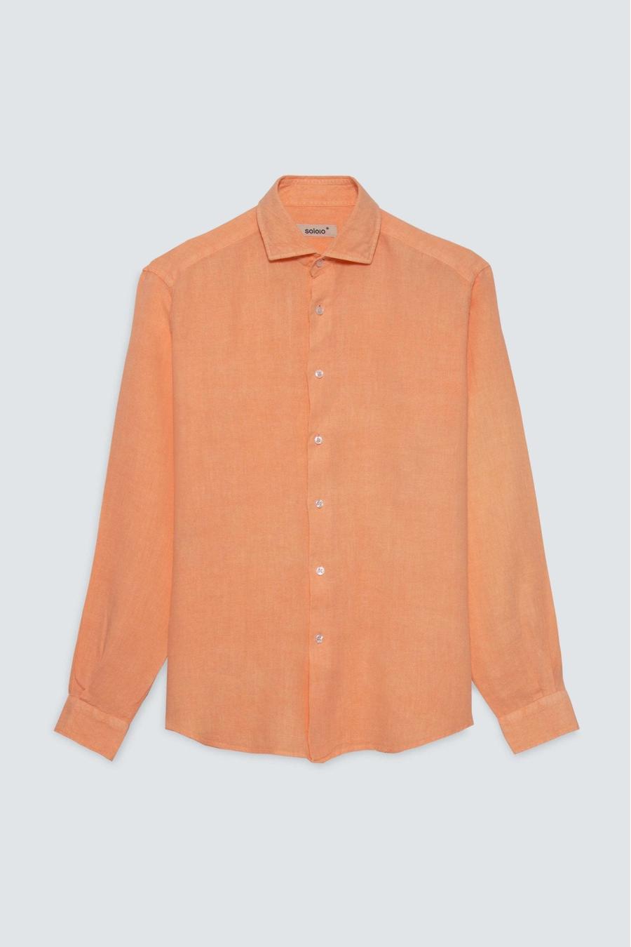 basic linen shirt light coral - soloio