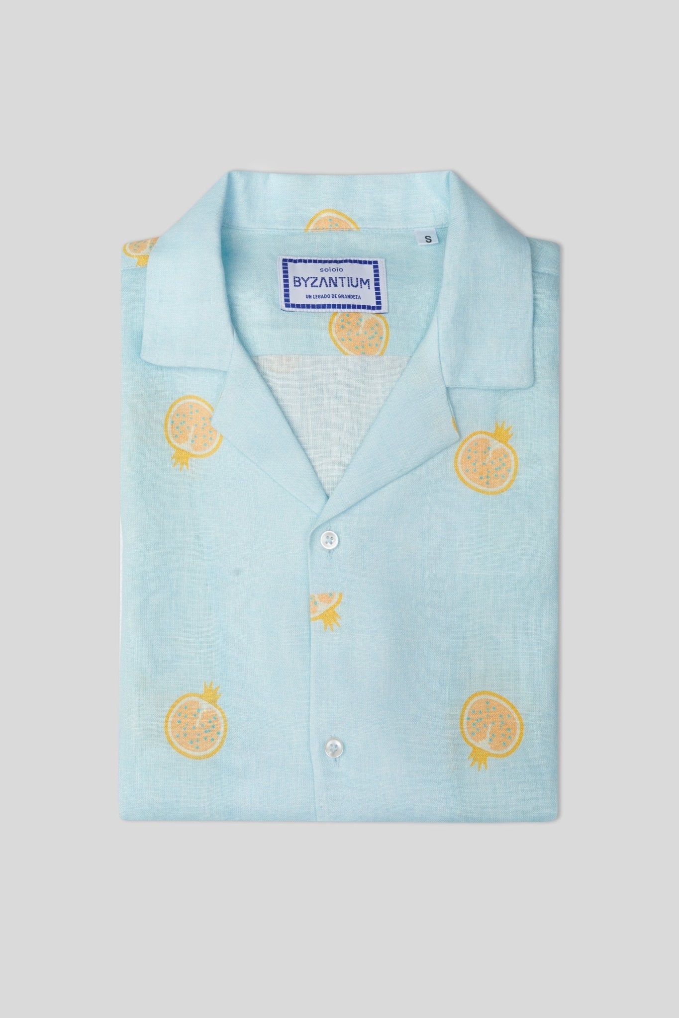 bastión linen shirt mc sky blue - soloio