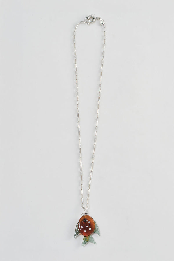 Cadena nemo plata y vidrio