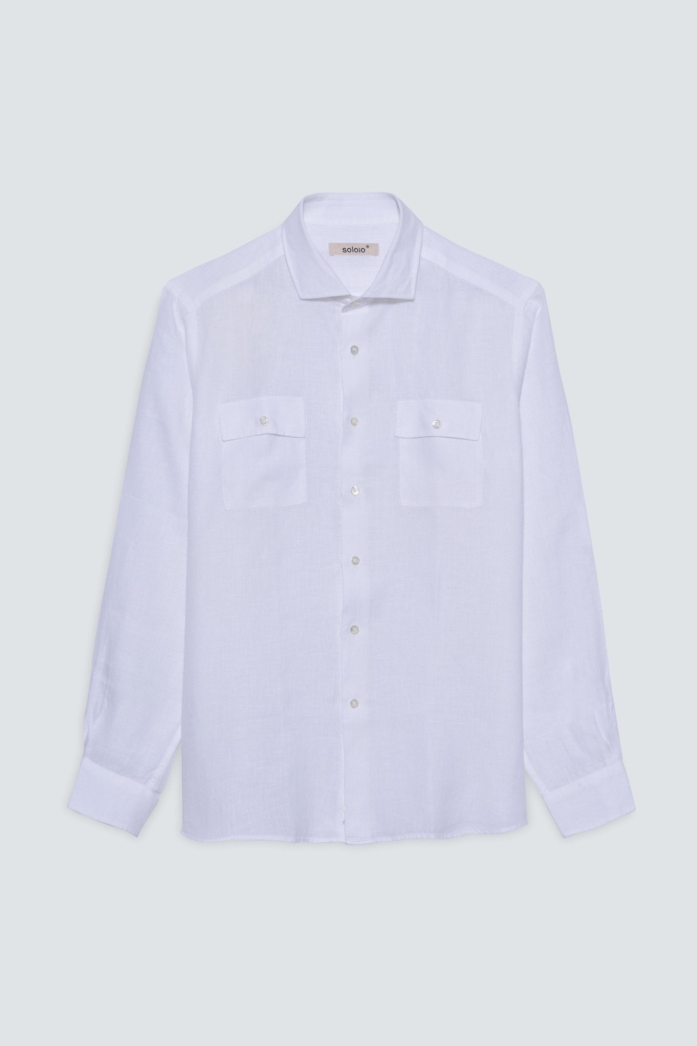 Camisa lino guayabera 2 bolsillos - soloio