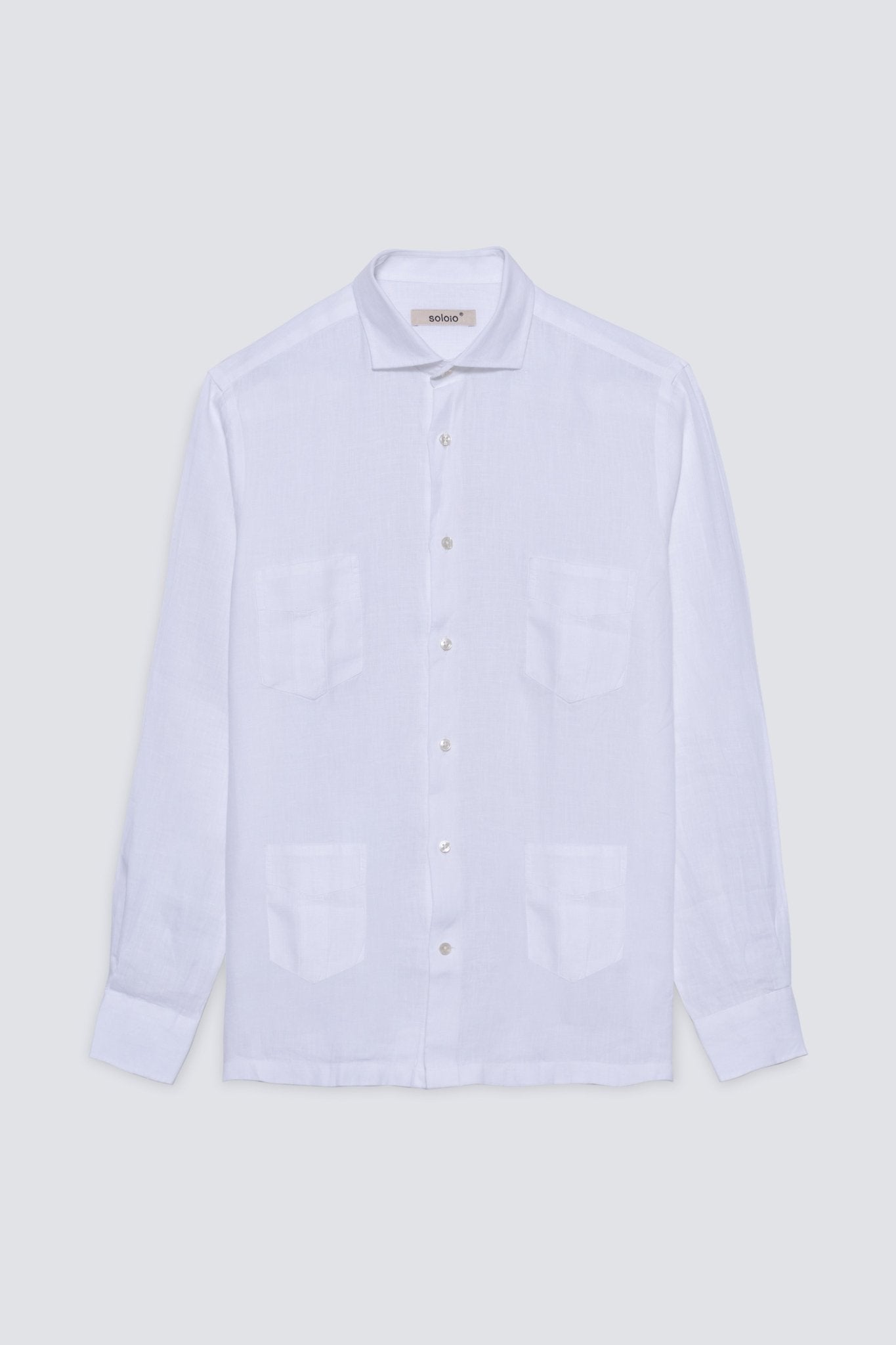Camisa lino guayabera 4 bolsillos - soloio