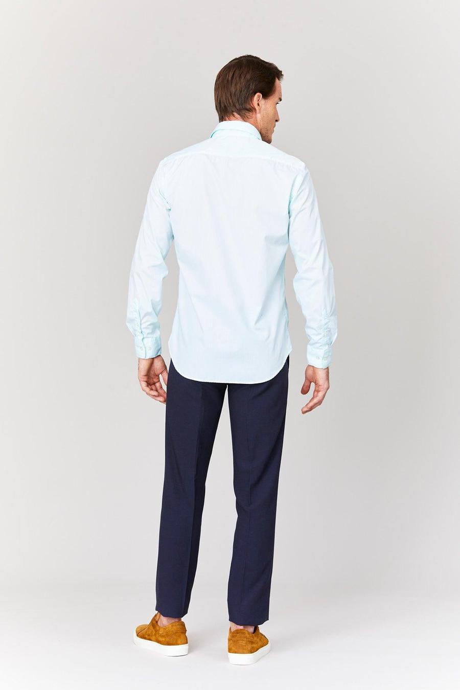 basic cotton muslin shirt aquamarine - soloio