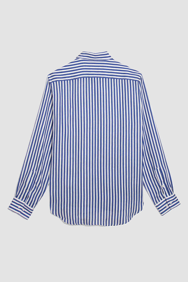linen striped shirt navy