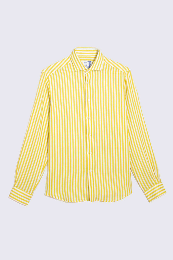 linen striped shirt yellow