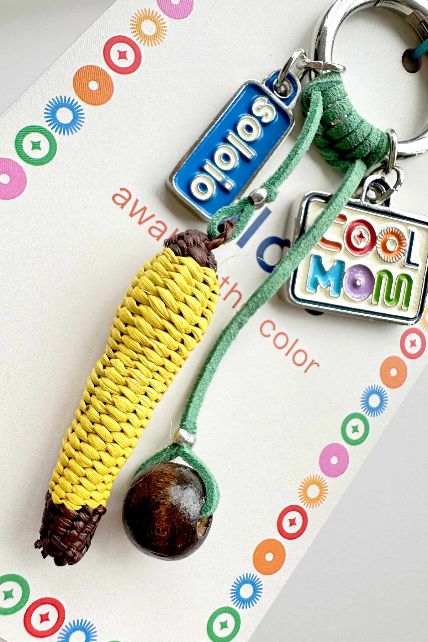 Llavero de plátano de palma de iraca para mujer, cool mom