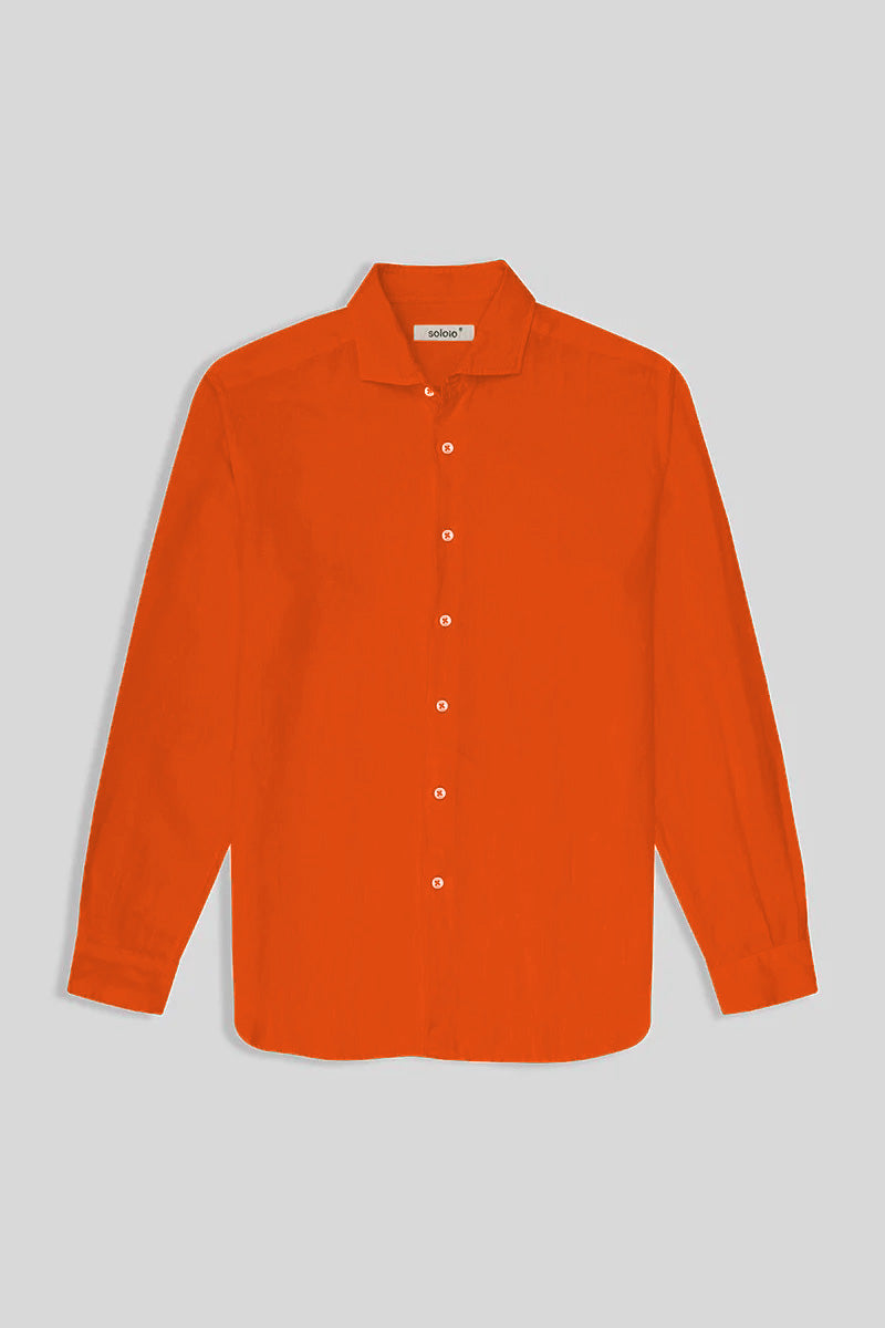 men’s linen shirt orange