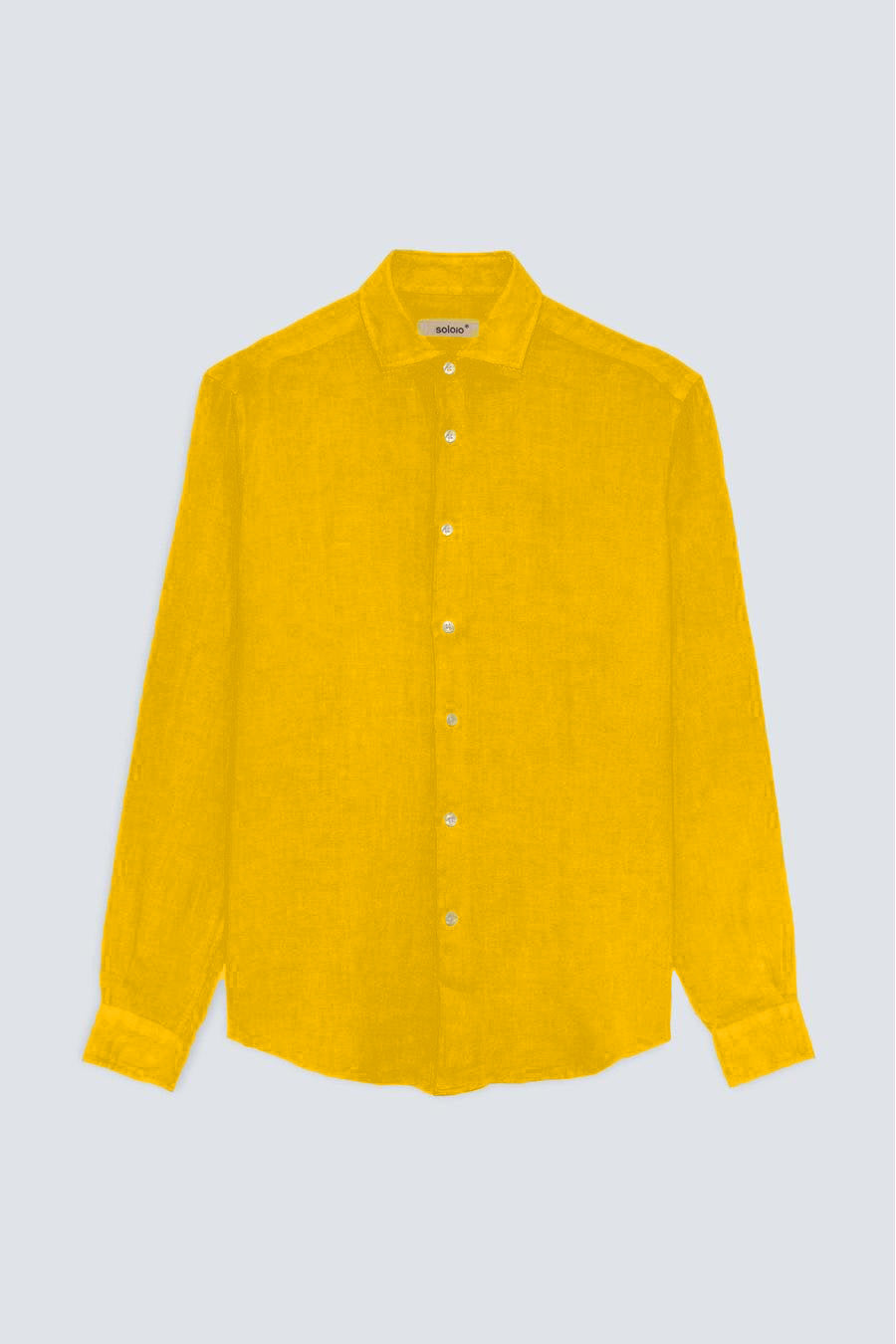 men’s linen shirt mustard