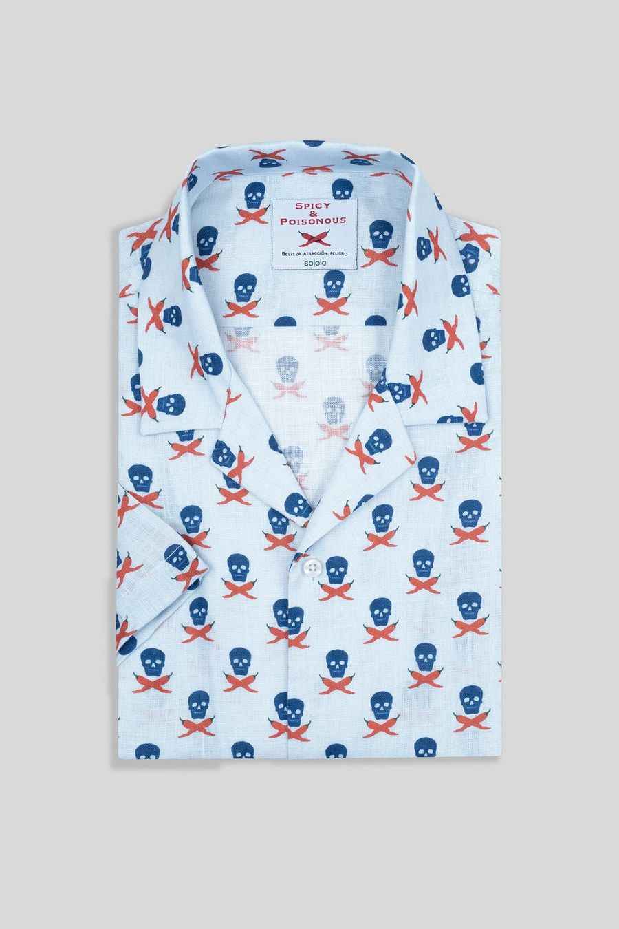 Men's linen shirt icement skull