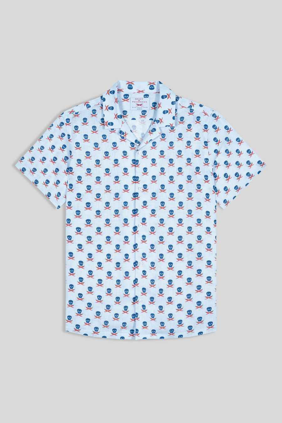Men's linen shirt icement skull