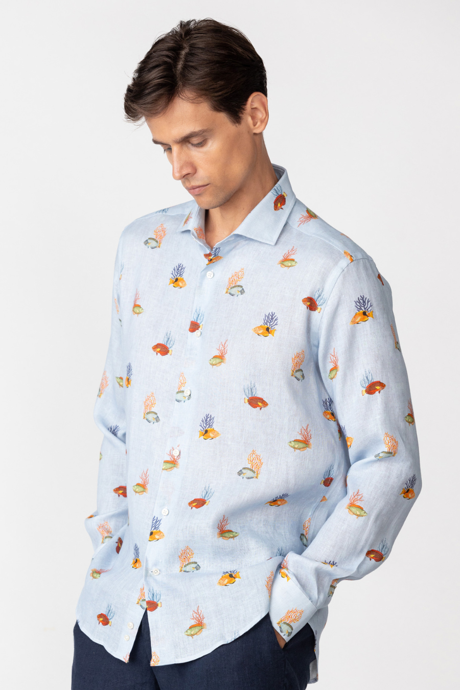 men’s linen shirt light blue grampus4