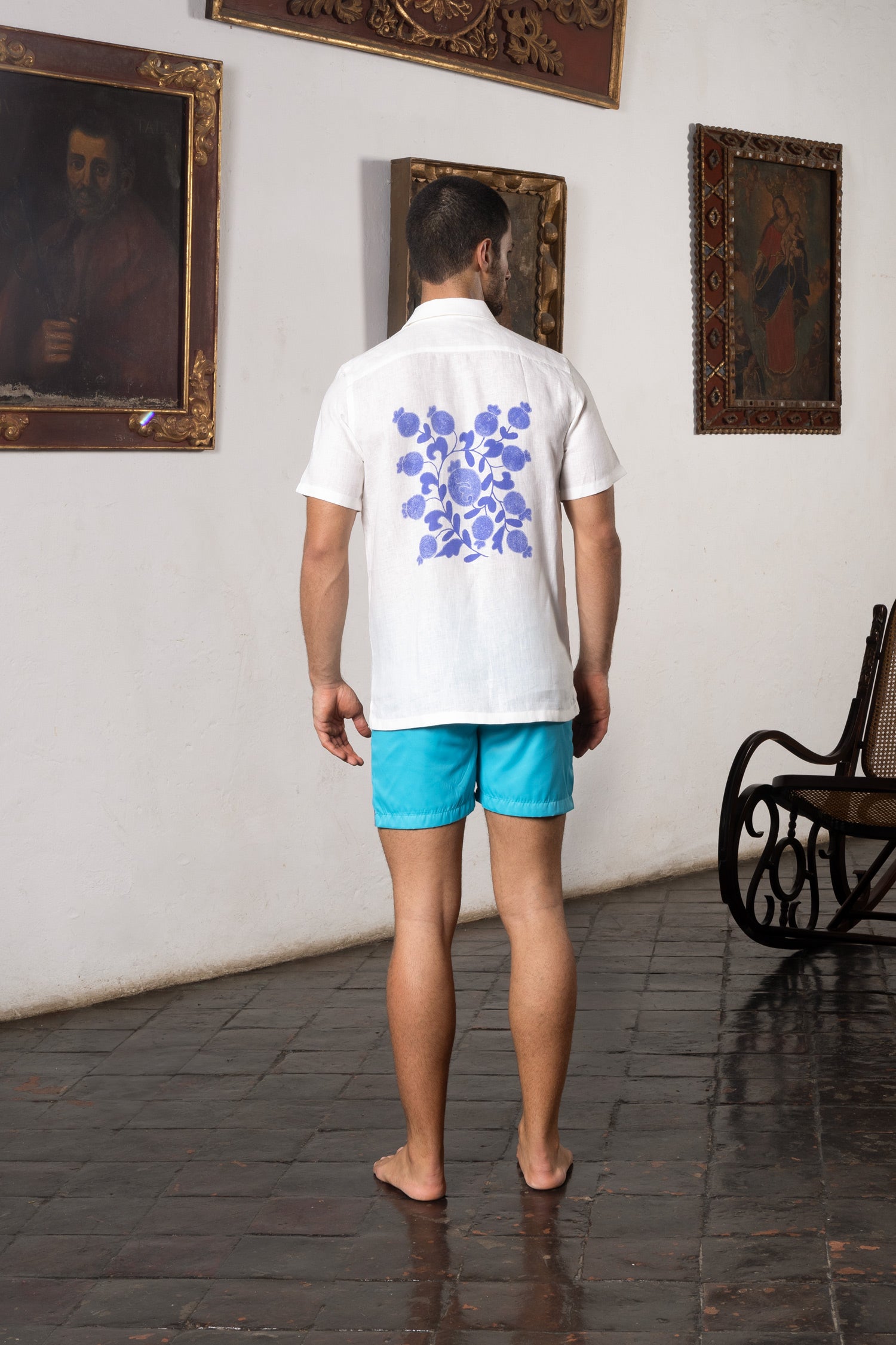 men’s linen shirt white kokan